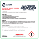 MAX-POTENZA BRAKE FLUID 20L FORTE DOT 4 AMBER/PALE YELLOW