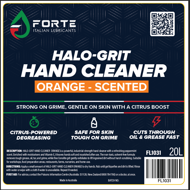 HALO-GRIT HAND CLEANER 20L FORTE ORANGE-SCENTED GRIT