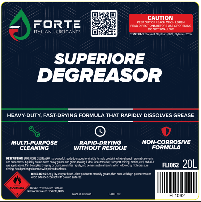 SUPERIORE DEGREASOR SOLVENT BASE 20L FORTE