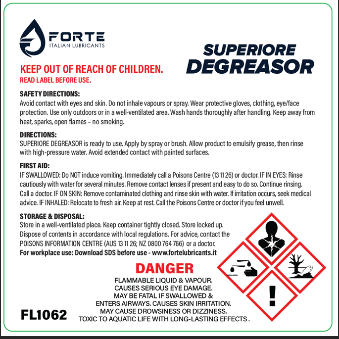 SUPERIORE DEGREASOR SOLVENT BASE 20L FORTE