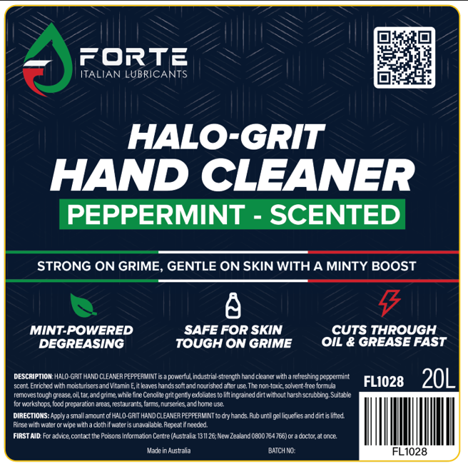 HALO-GRIT HAND CLEANER 20L FORTE PEPPERMINT- SCENTED GRID