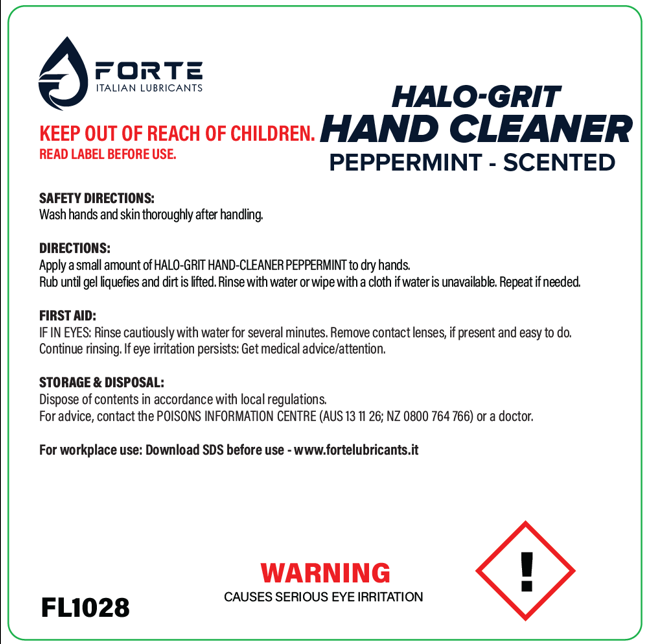 HALO-GRIT HAND CLEANER 20L FORTE PEPPERMINT- SCENTED GRID