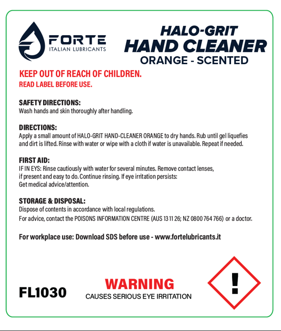 HALO-GRIT HAND CLEANER 5L FORTE ORANGE-SCENTED GRIT