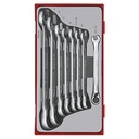 TENG 8PCE REVERSIBLE RATCHET COMBINATION SPANNER SET 8-19MM - TC-TRAY