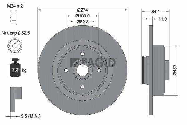 REAR DISC PAGID RENAULT [DNO]