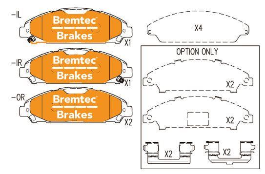 BRAKE PADS FRONT BREMTEC FORD