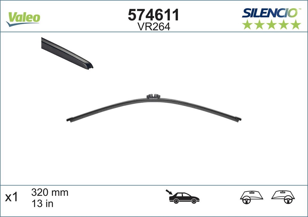 WIPER BLADE REAR VALEO SILENCIO VAG 320mm