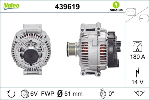 ALTERNATOR 180AMP VALEO MERC