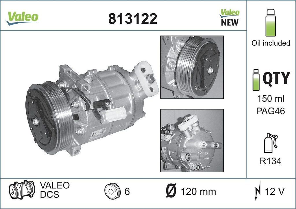 A/C COMPRESSOR VALEO ALFA [DISCONTINUED]