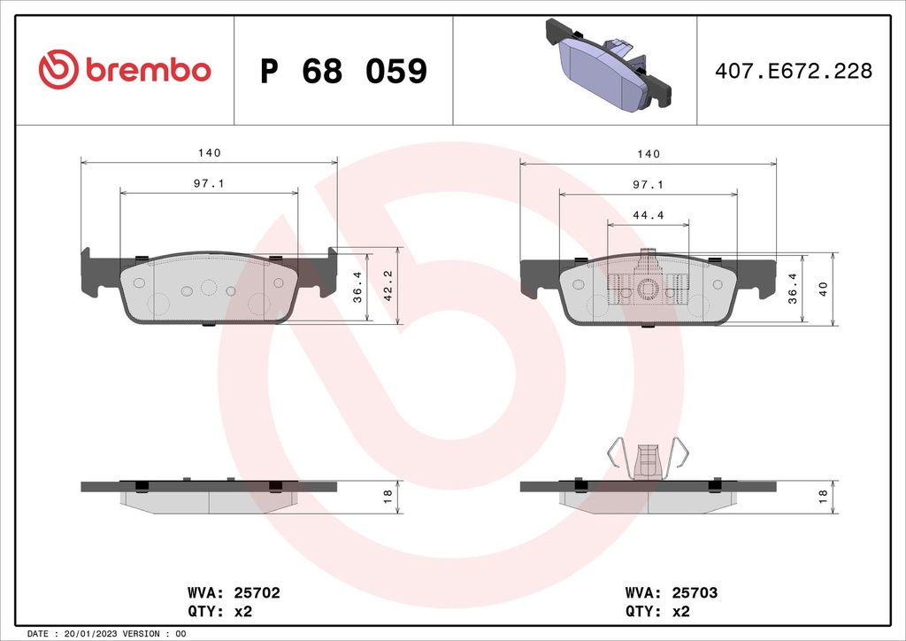 PADS FRONT BREMBO RENAULT [DNO]