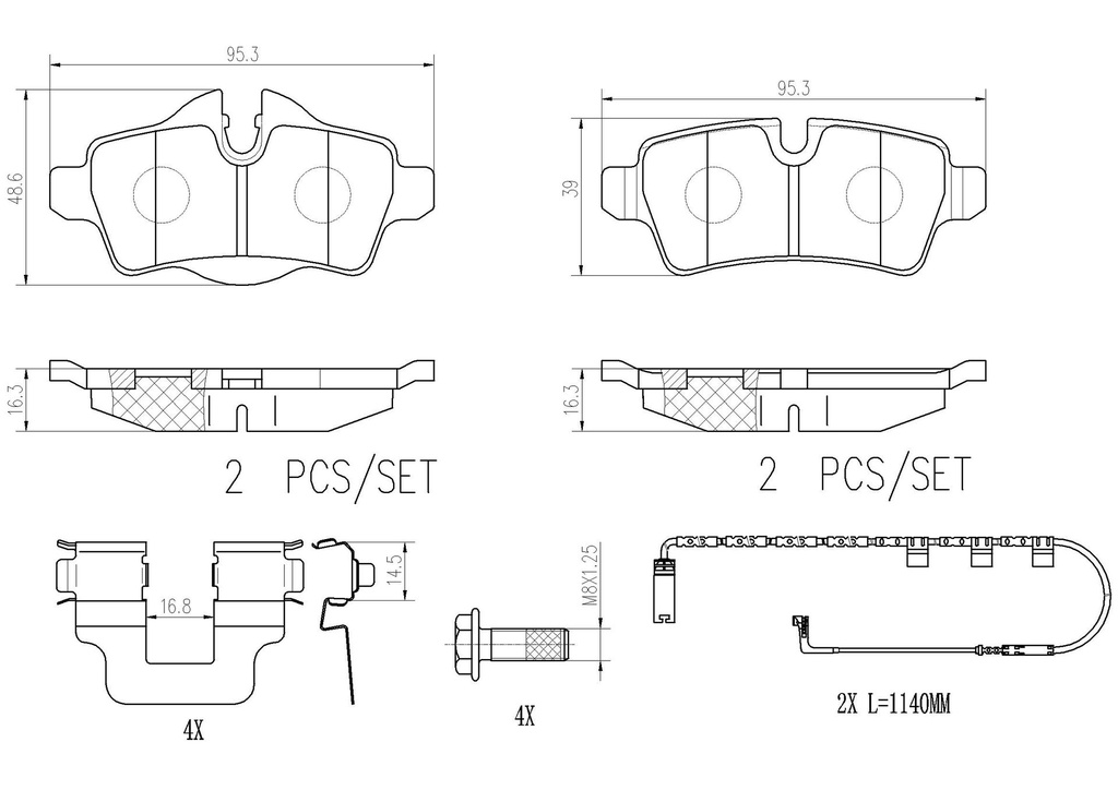 PADS REAR BREMBO MINI