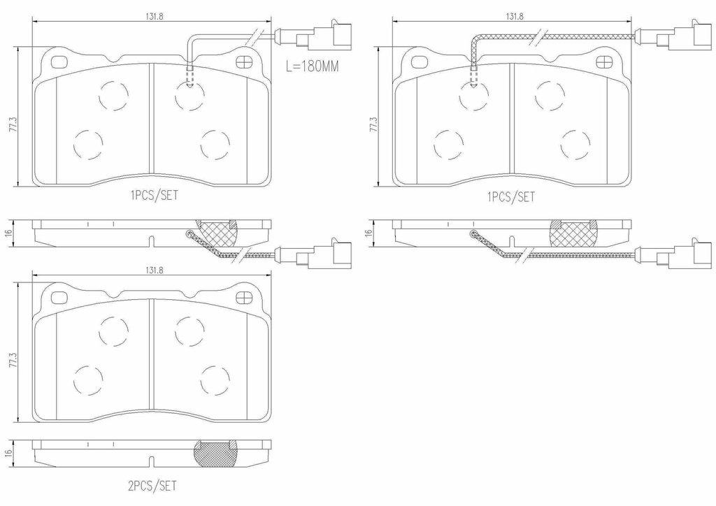 PADS FRONT W/SENSOR BREMBO ALFA