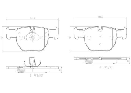 PADS FRONT BREMBO LAND ROVER