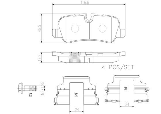 PADS REAR BREMBO LAND ROVER