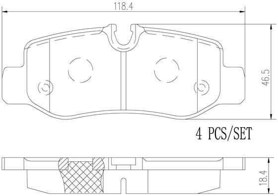 PADS REAR BREMBO MERC