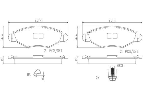 PADS FRONT BREMBO PSA [DNO]