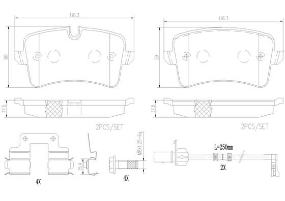 PADS REAR BREMBO VAG