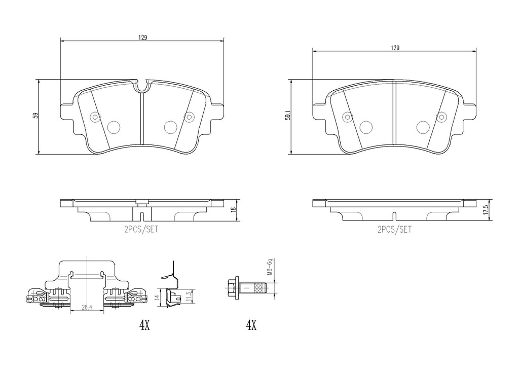PADS REAR BREMBO VAG