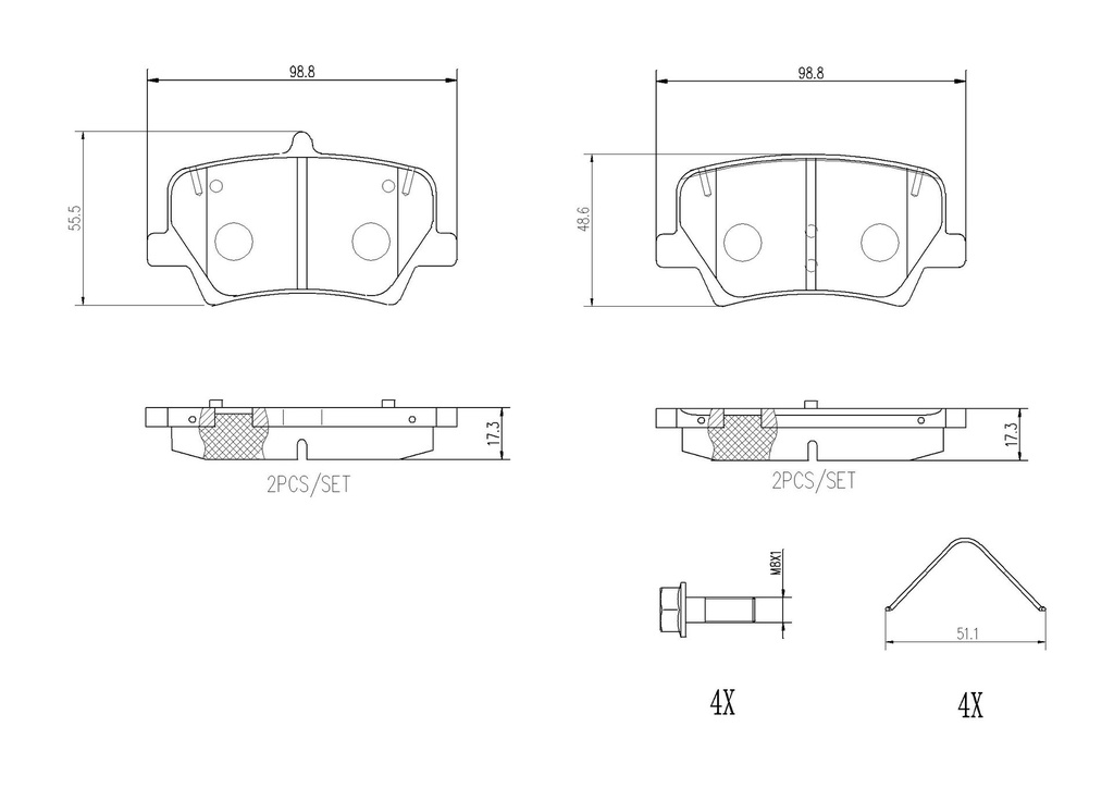 PADS REAR BREMBO VOLVO