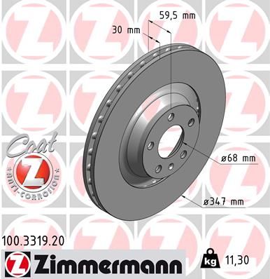 FRONT DISC ZIMMERMANN VAG