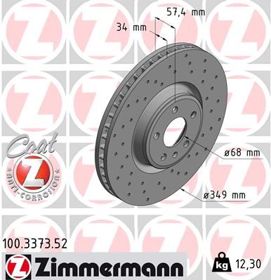 FRONT DISC XDRILLED ZIMMERMANN VAG