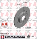 REAR DISC 290MM ZIMMERMANN PSA