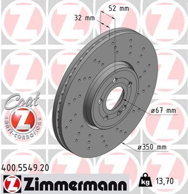 FRONT DISC ZIMMERMANN MERC 350MM XDRILL