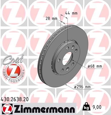 FRONT DISC ZIMMERMANN RENAULT