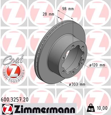 REAR DISC ZIMMERMANN VAG