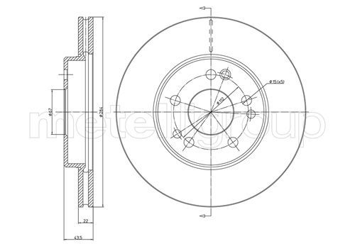 FRONT DISC 284MM METELLI MERC