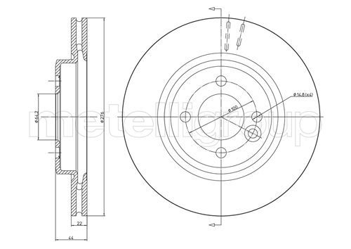 FRONT DISC 276MM METELLI MINI
