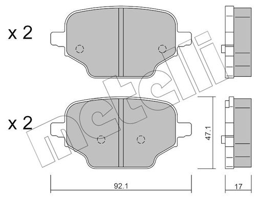 PADS REAR METELLI PSA