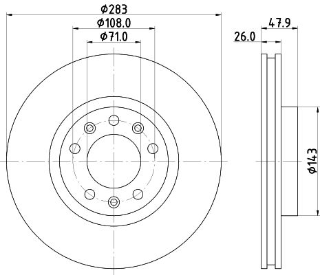 FRONT DISC 283MM PAGID PSA