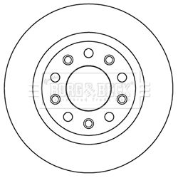 REAR DISC 264MM BORG & BECK ALFA