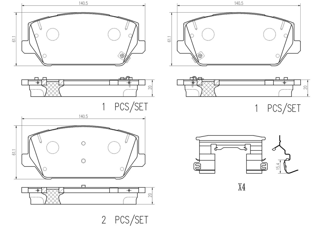 PADS FRONT BREMBO HYUNDAI KIA