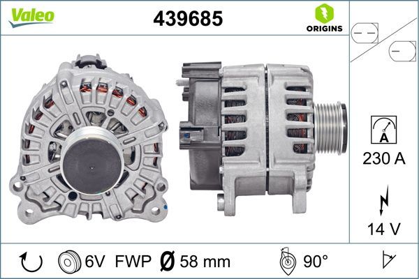 ALTERNATOR VALEO VAG 14V 230A
