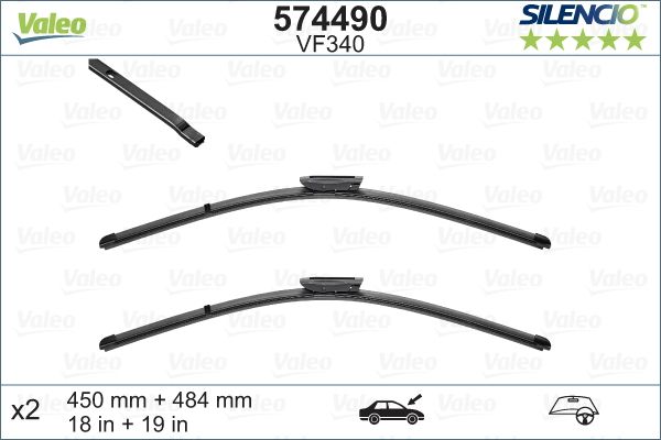 WIPER BLADE SET VALEO SILENCIO MINI