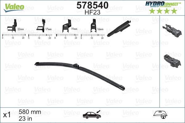 WIPER BLADE VALEO HYDROCONNECT 575MM