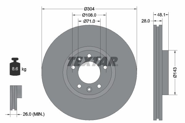 FRONT DISC TEXTAR PSA