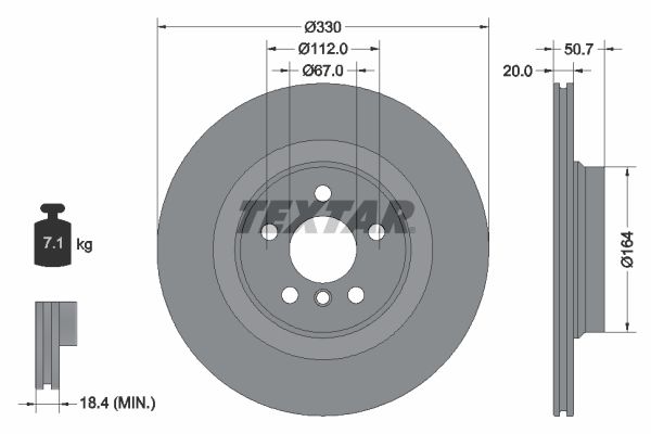 REAR DISC TEXTAR BMW MINI