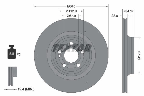 REAR DISC TEXTAR MERC