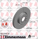 FRONT DISC 312MM ZIMMERMANN VAG