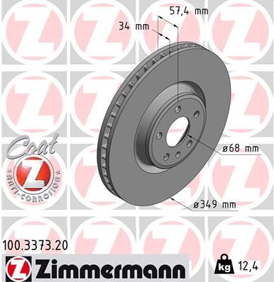 FRONT DISC 350MM ZIMMERMANN VAG