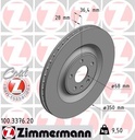 REAR DISC 350MM ZIMMERMANN VAG