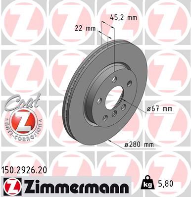 FRONT DISC ZIMMERMANN MINI