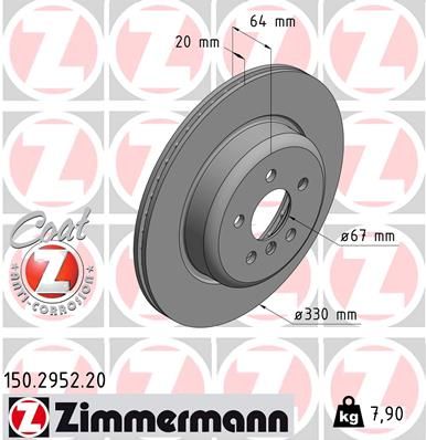 REAR DISC LH 330MM ZIM BMW 1PCE DISC