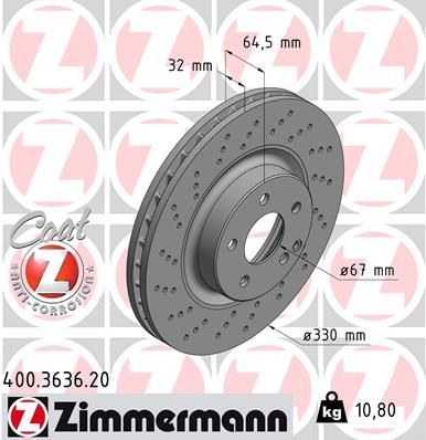 FRONT DISC ZIMMERMANN MERC XDRILLED