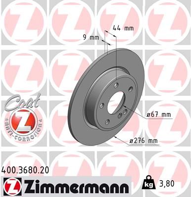 REAR DISC 276MM ZIMMERMANN MERC