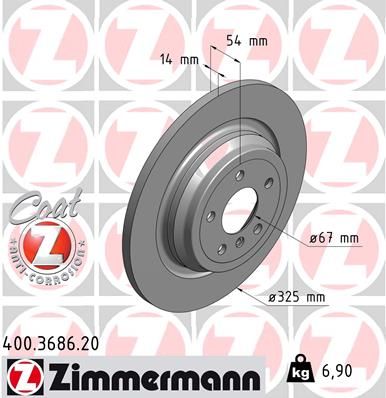 REAR DISC 325MM ZIMMERMANN MERC