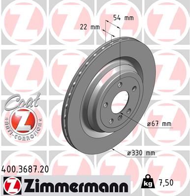 REAR DISC 330MM ZIMMERMANN MERC